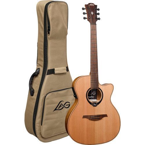 GUITARRA ACÚSTICA LAG AUDITORIUM HYVIBE H2 10 A/E CUTAWAY