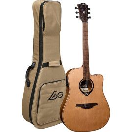 GUITARRA ACÚSTICA LAG DREADNOUGHT HYVIBE H2 10 A/E CUTAWAY
