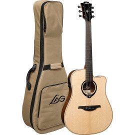 GUITARRA ACÚSTICA LAG DREADNOUGHT HYVIBE H2 30 A/E CUTAWAY