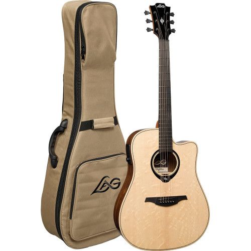 GUITARRA ACÚSTICA LAG DREADNOUGHT HYVIBE H2 30 A/E CUTAWAY
