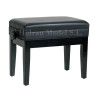 Banqueta Graduable Hidrau X5 Negro Brillo/Polipiel Negra