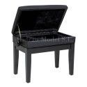 Banqueta Graduable Hidrau X5 Negro Brillo/Polipiel Negra