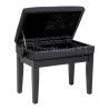 Banqueta Graduable Hidrau X5 Negro Brillo/Polipiel Negra