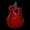 GUITARRA ACÚSTICA LAG DREADNOUGHT A/E CUTAWAY - EDICIÓN LIMITADA RED BURST