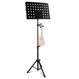 Atril Orquesta TCM MS-533UBK Negro Perforado con soporte ukelele