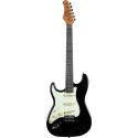 Guitarra eléctrica Eko Starter ST300 tipo Strat - Negra (zurdos)