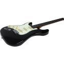 Guitarra eléctrica Eko Starter ST300 tipo Strat - Negra (zurdos)