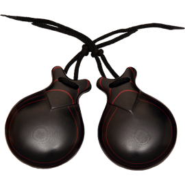 CASTAÑUELAS JALE FIBRA NEGRA VETA ROJA Nº6
