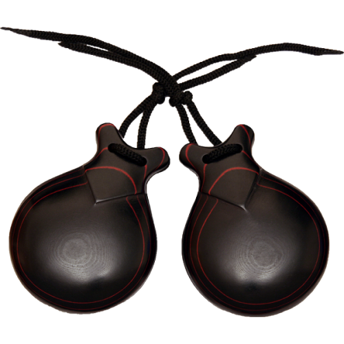 CASTAÑUELAS JALE FIBRA NEGRA VETA ROJA Nº6