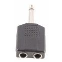 ADAPTADOR DUAL JACK MONO 1/4 HEMBRA X 2 JACK MONO 1/4 A089