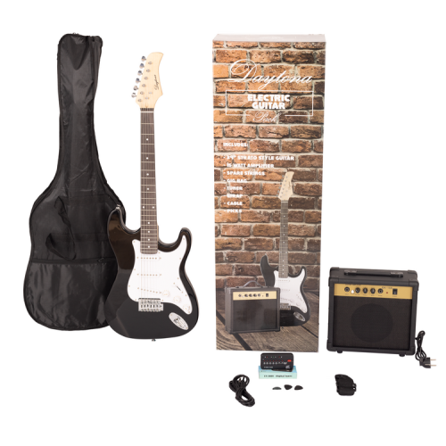 PACK DE GUITARRA ELÉCTRICA DAYTONA TIPO STRATOCASTER NEGRO