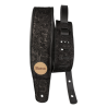 CORREA BASSO PARA GUITARRA Y BAJO SERIE CUERO NEGRA FLOREADA