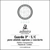 3ª CUERDA ADMIRA PARA UKELELE SOPRANO/CONCIERTO NAILON CA503UKSC