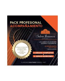 Pack profesional de cuerdas guitarra Solera Flamenca Acompañamiento tensión media-alta 4/4