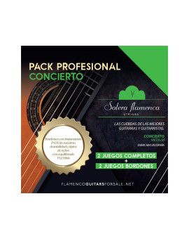 Pack profesional de cuerdas guitarra Solera Flamenca Concierto tensión media 4/4
