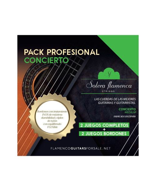 "Pack profesional de cuerdas guitarra Solera Flamenca Concierto tensión media"
