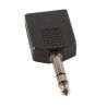 ADAPTADOR DUAL JACK MONO 1/4" HEMBRA X 2 - JACK STEREO 1/4"