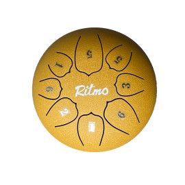 MINI TONGUE DRUM DE 6 - 8 NOTAS LOTUS DISPLAY DORADO
