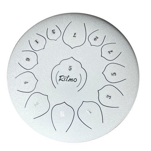 TONGUE DRUM DE 12 UPGRADED PREMIUM LOTUS SERIE 13 NOTAS BLANCO