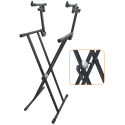 SOPORTE CON PERFIL DOBLE DE DOS ALTURAS PARA DOS TECLADOS CON SISTEMA DE  SEGURIDAD