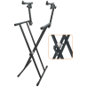 SOPORTE CON PERFIL DOBLE DE DOS ALTURAS PARA DOS TECLADOS CON SISTEMA DE  SEGURIDAD
