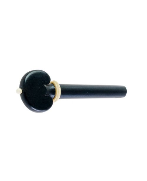 "Clavija viola de ébano modelo corazón (pin/collar blanco)"
