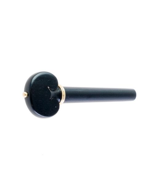 "Clavija violín de ébano modelo corazón (pin/collar dorado) 4/4"