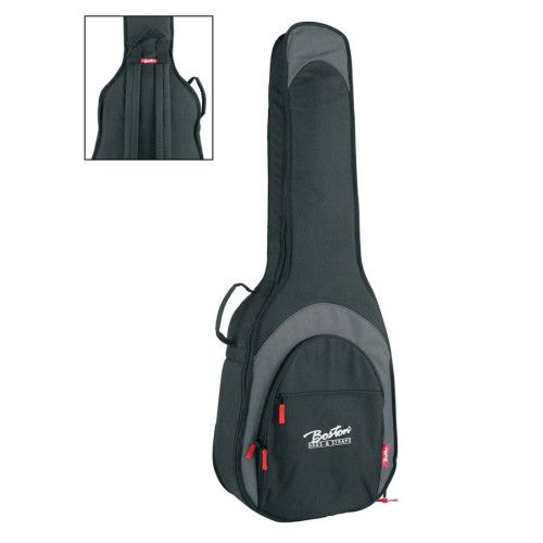 FUNDA BOSTON PARA BAJO ACÚSTICO NEGRA Y GRIS