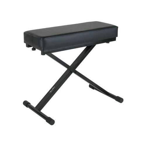 BANQUETA TECLADO BOSTON CUERO NEGRO 53x24 cm