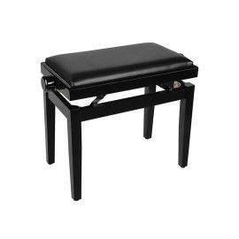 BANCO PIANO BOSTON AJUSTABLE NEGRO BRILLANTE VINILO