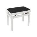 BANCO PIANO BOSTON AJUSTABLE BLANCO BRILLANTE TERCIOPELO