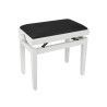 BANCO PIANO BOSTON AJUSTABLE BLANCO BRILLANTE TERCIOPELO