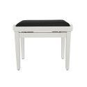 BANCO PIANO BOSTON AJUSTABLE BLANCO BRILLANTE TERCIOPELO