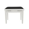 BANCO PIANO BOSTON AJUSTABLE BLANCO BRILLANTE TERCIOPELO
