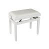 BANCO PIANO BOSTON AJUSTABLE BLANCO BRILLANTE TERCIOPELO BLANCO
