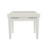 BANCO PIANO BOSTON AJUSTABLE BLANCO BRILLANTE TERCIOPELO BLANCO