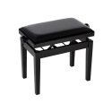 BANCO PIANO BOSTON DELUXE AJUSTABLE TERCIOPELO NEGRO