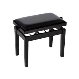 BANCO PIANO BOSTON DELUXE AJUSTABLE TERCIOPELO NEGRO