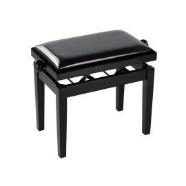 BANCO PIANO BOSTON DELUXE AJUSTABLE VINILO NEGRO SATINADO