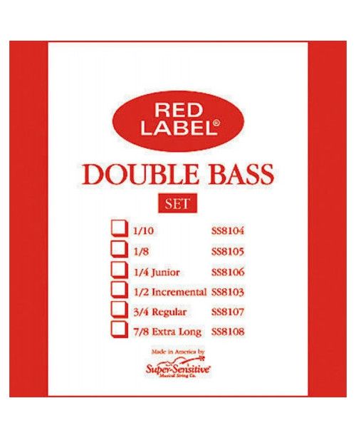 Set de cuerdas contrabajo Super-Sensitive Red Label 1/2