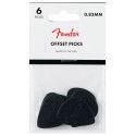 Púas offset Fender 6 piezas negras