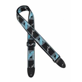 CORREA FENDER 50mm MONOGRAMA NEGRO/GRIS/AZUL