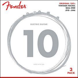 JUEGO DE CUERDAS ELÉCTRICA FENDER NÍQUEL PURO REGULAR 010 - 046 PACK DE 3 UNIDADES
