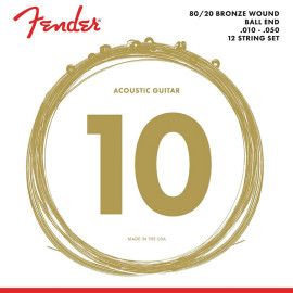 JUEGO DE CUERDAS FENDER PARA GUITARRA ACÚSTICA 12 CUERDAS 010 - 050