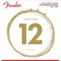 JUEGO DE CUERDAS FENDER PARA GUITARRA ACÚSTICA BRONCE LIGHT 012 - 052
