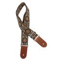CORREA GAUCHO SERIE DELUXE TRADICIONAL PARA GUITARRA 50mm MARRÓN/DORADO