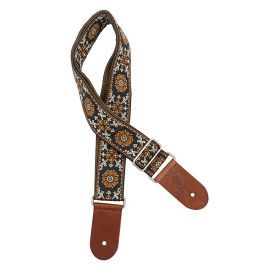 CORREA GAUCHO SERIE DELUXE TRADICIONAL PARA GUITARRA 50mm MARRÓN/DORADO