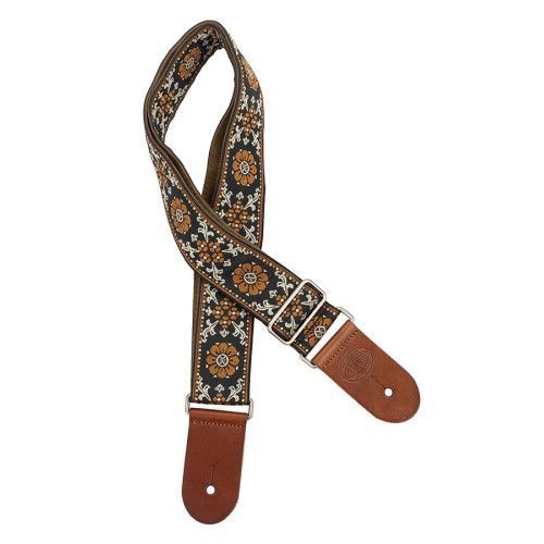 CORREA GAUCHO SERIE DELUXE TRADICIONAL PARA GUITARRA 50mm MARRÓN/DORADO