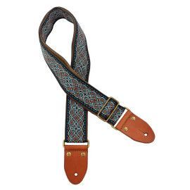 CORREA GAUCHO AUTÉNTICO DELUXE TRADICIONAL PARA GUITARRA 50mm HEBILLA LATÓN BK/BU