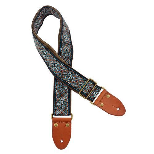 CORREA GAUCHO AUTÉNTICO DELUXE TRADICIONAL PARA GUITARRA 50mm HEBILLA LATÓN BK/BU